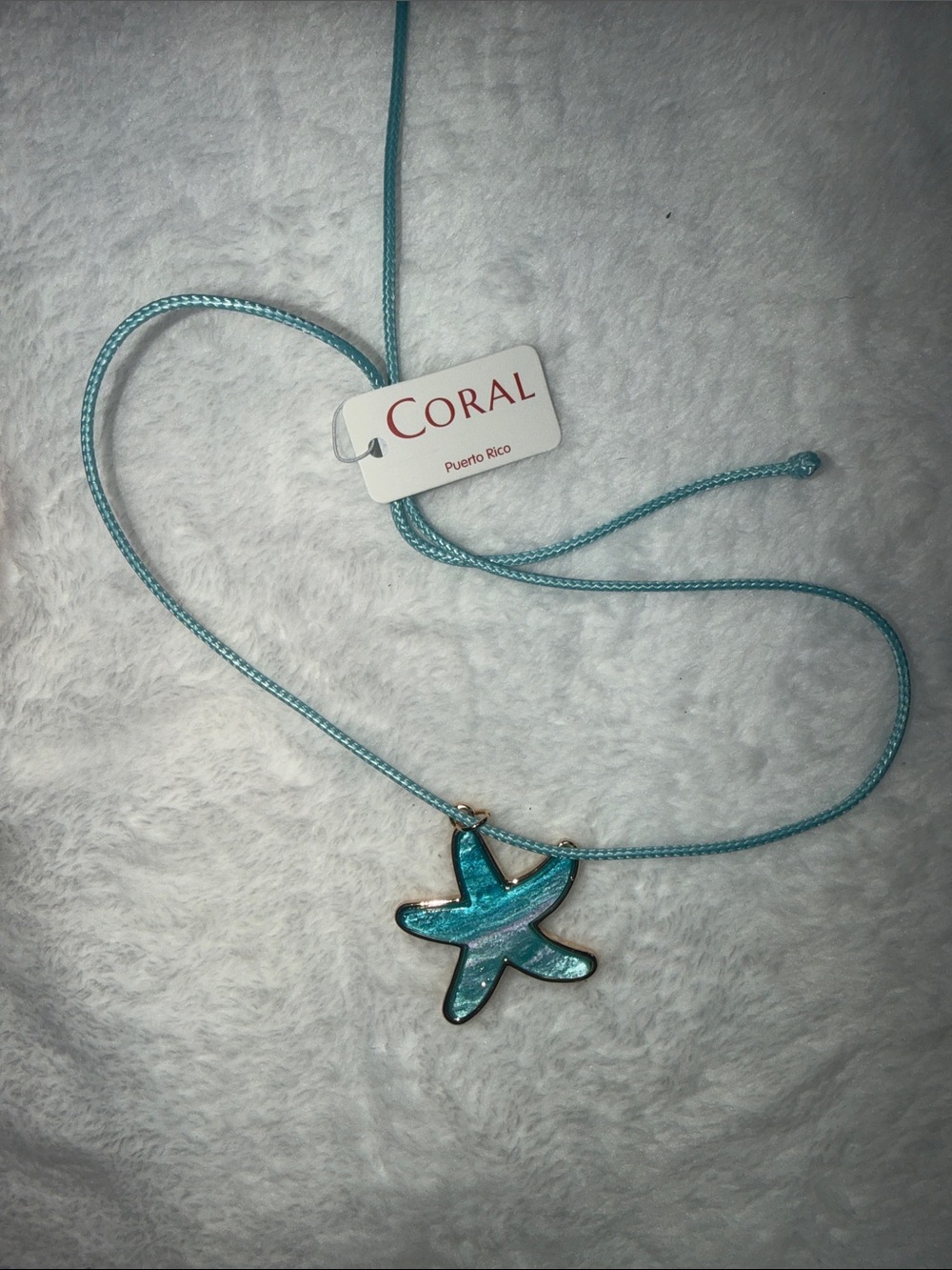Corral Aqua Starfish Pendant Necklace